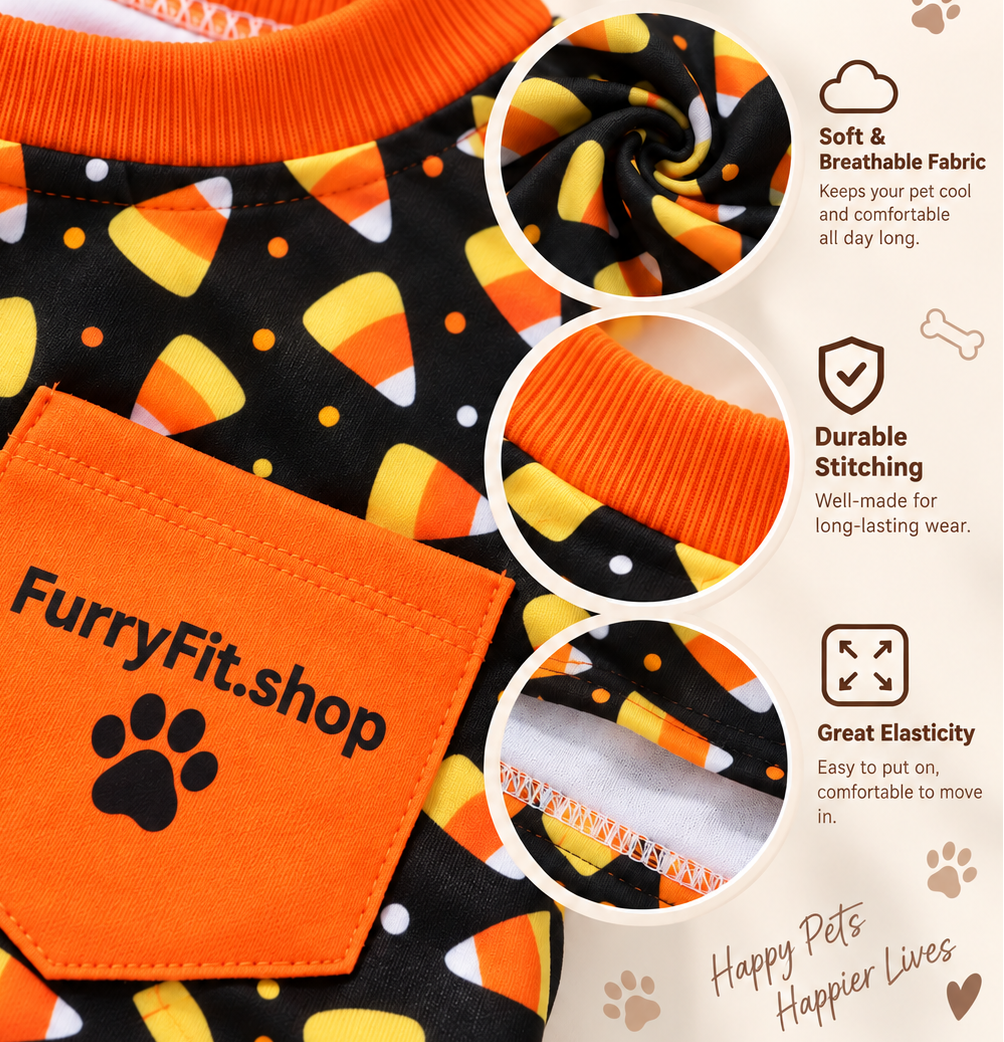 Candy Corn Halloween Pet Shirt