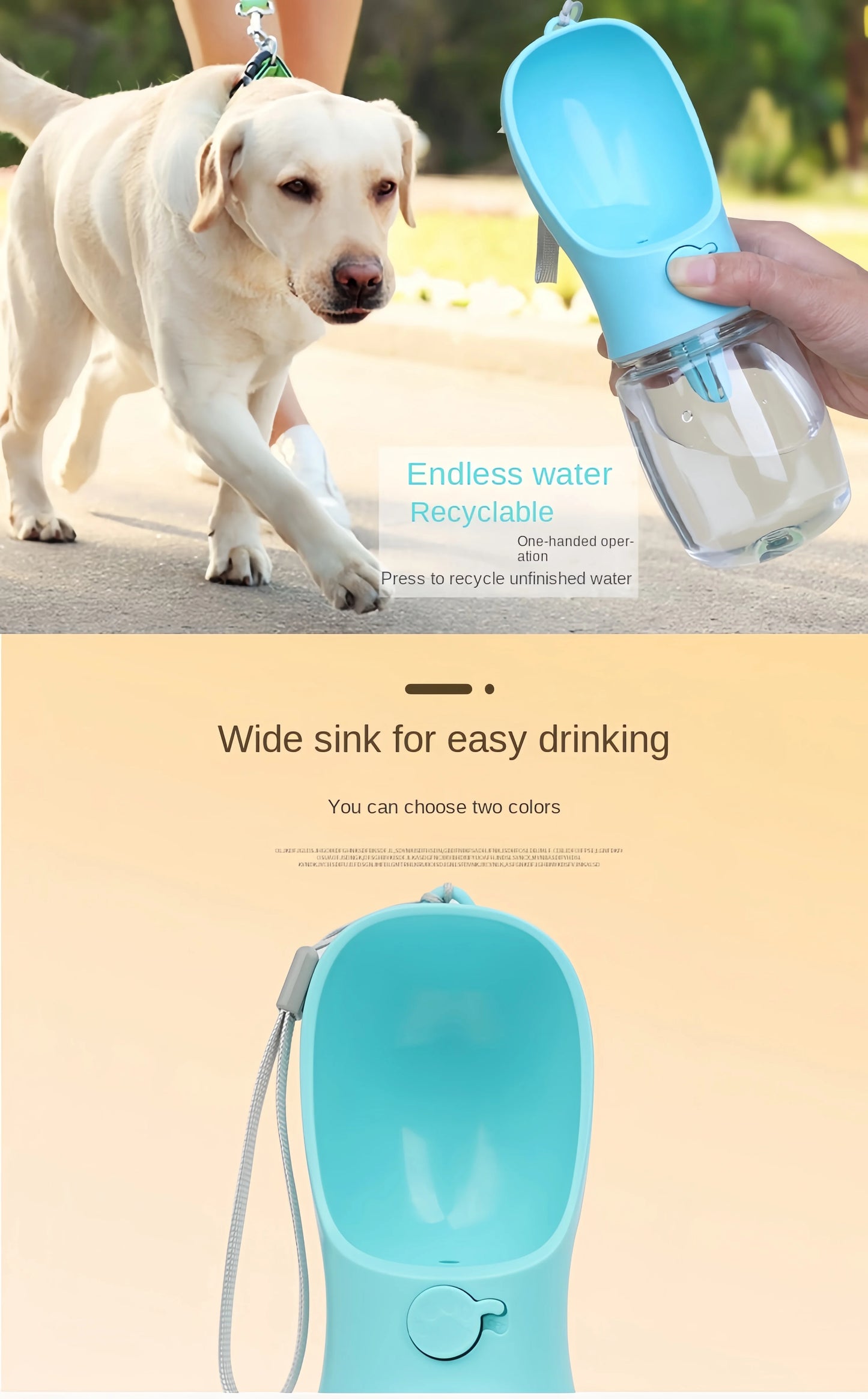 Portable Pet Food and Water Bottle